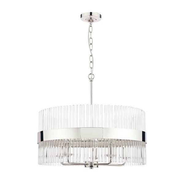 (image for) Laura Ashley Alexa 5lt Pendant Polished Nickel & Glass Rods